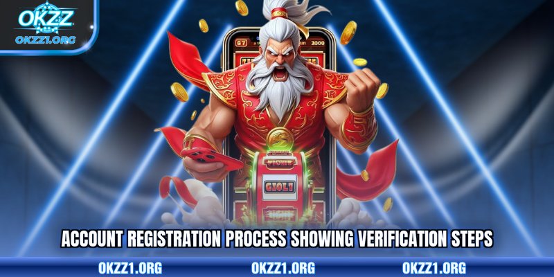 Account registration process showing verification steps 