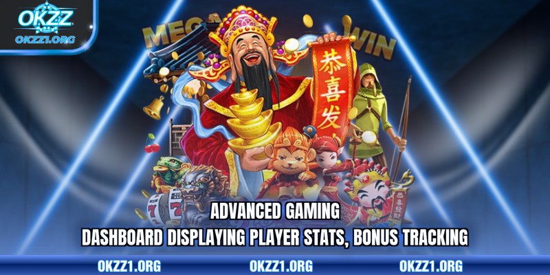 Advanced gaming dashboard displaying player stats, bonus tracking